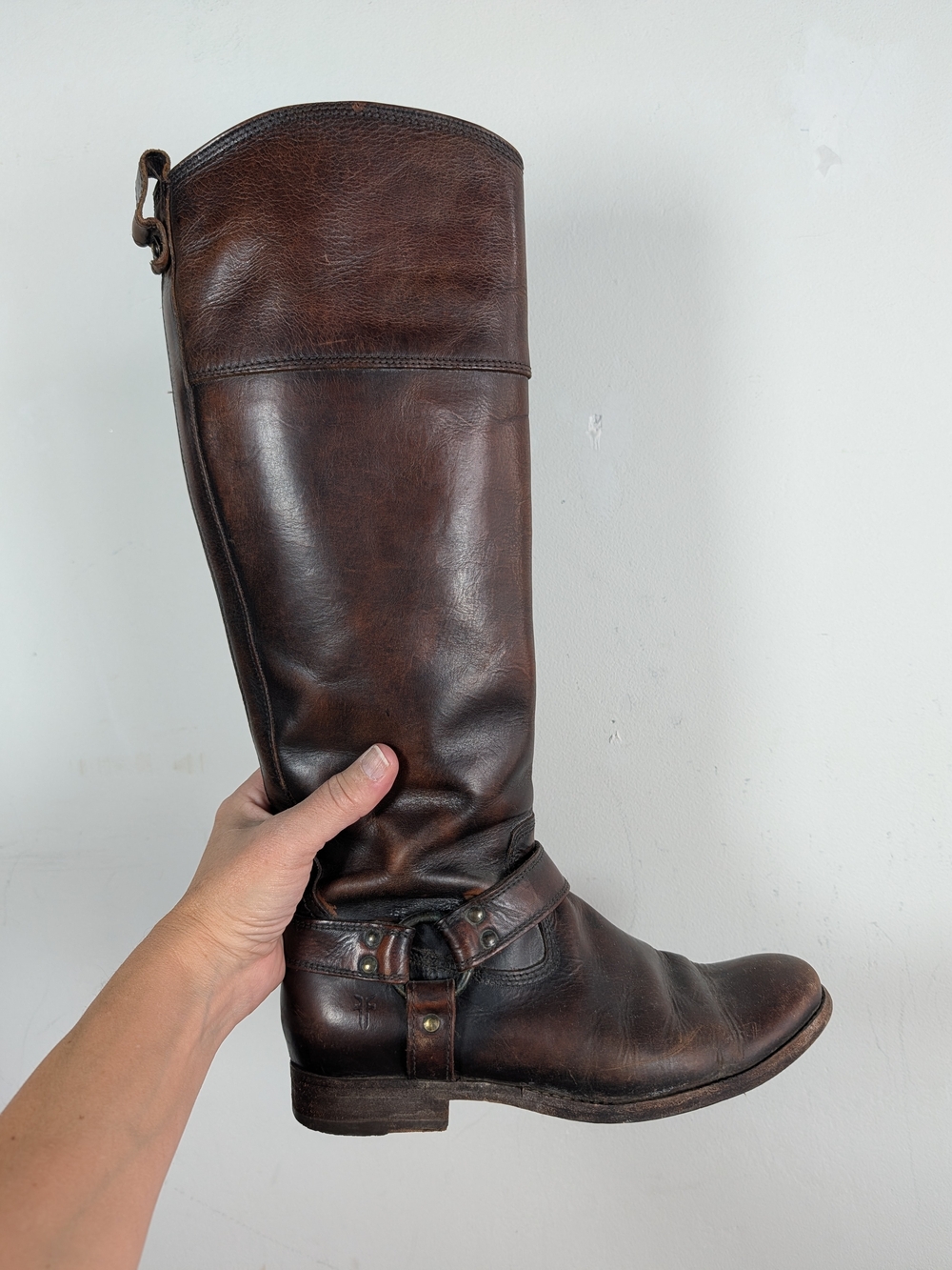 Frye Women's Melissa Harness Inside Zipper Riding Boots, Size 8B